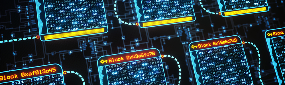Blockchain in logistics - storage of data with binary code